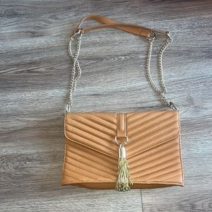Tan crossbody chain bag